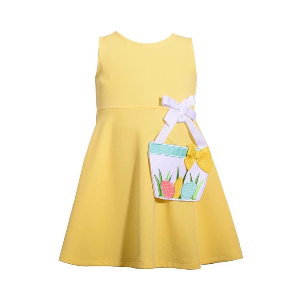 Bonnie Jean Girls Yellow Spring Dress w/ purse